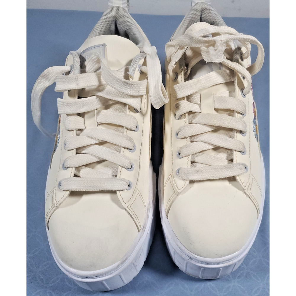 Puma Mayze Embroidery Womens Platform Sneakers Floral Shoes 394907-01 Size 7 - Picture 2 of 16